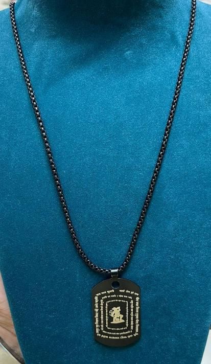Stainless Steel Hanuman Chalisa Pendant & Chain – Spiritual Jewelry for All
