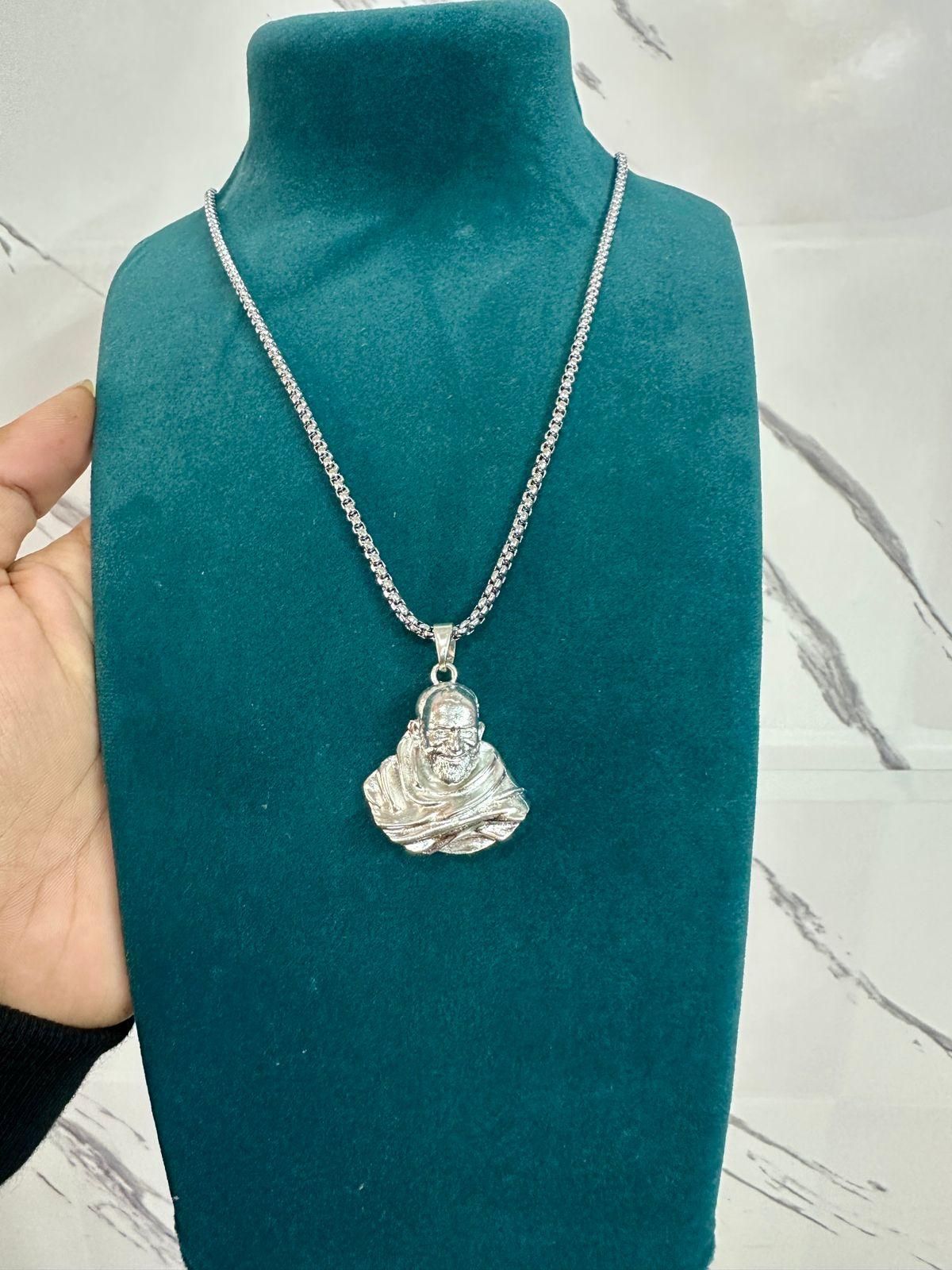 Authentic Neem Karoli Baba Silver Pendant – 925 Sterling Plated