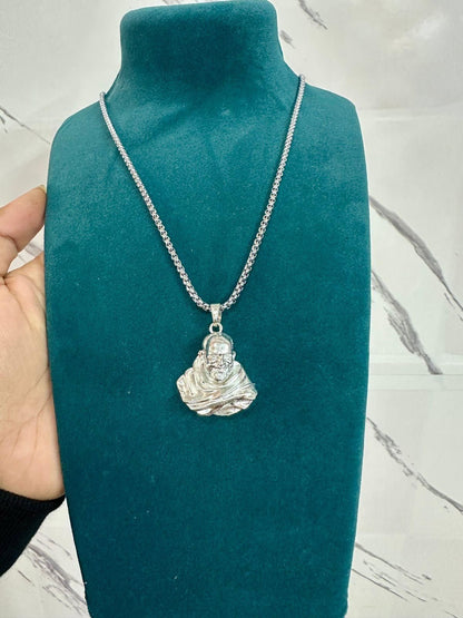 Authentic Neem Karoli Baba Silver Pendant – 925 Sterling Plated