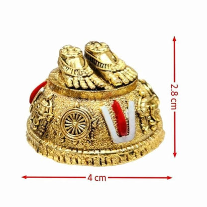 Antique Gold Plated Balaji Padukas – Divine Tirupati Blessings for Home