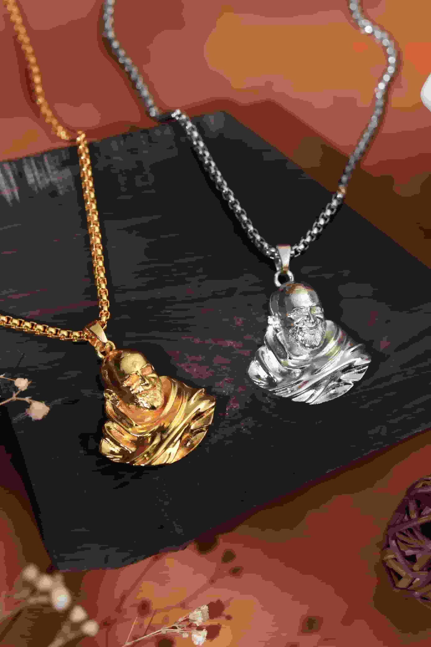 Divine Sterling Gold Plated Neem Karoli Baba Pendant – Carry Your Guru’s Blessings Always