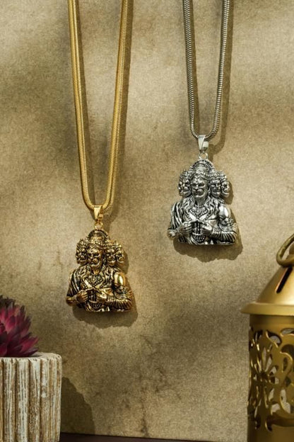 Panchmukhi Hanuman Pendant – 5-Face Protection (Gold Chain)