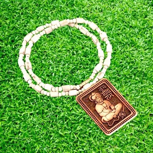 Divine Tulsi Kanthi Mala with Hanuman Ji Locket – Double Blessings for Devotees (Pack of 2)