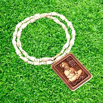 Divine Tulsi Kanthi Mala with Hanuman Ji Locket – Double Blessings for Devotees (Pack of 2)