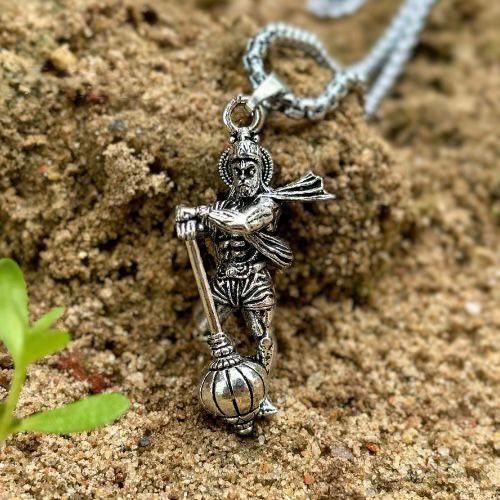 Blessed Hanuman Pendant & Chain - Pack of 4 for Family Protection